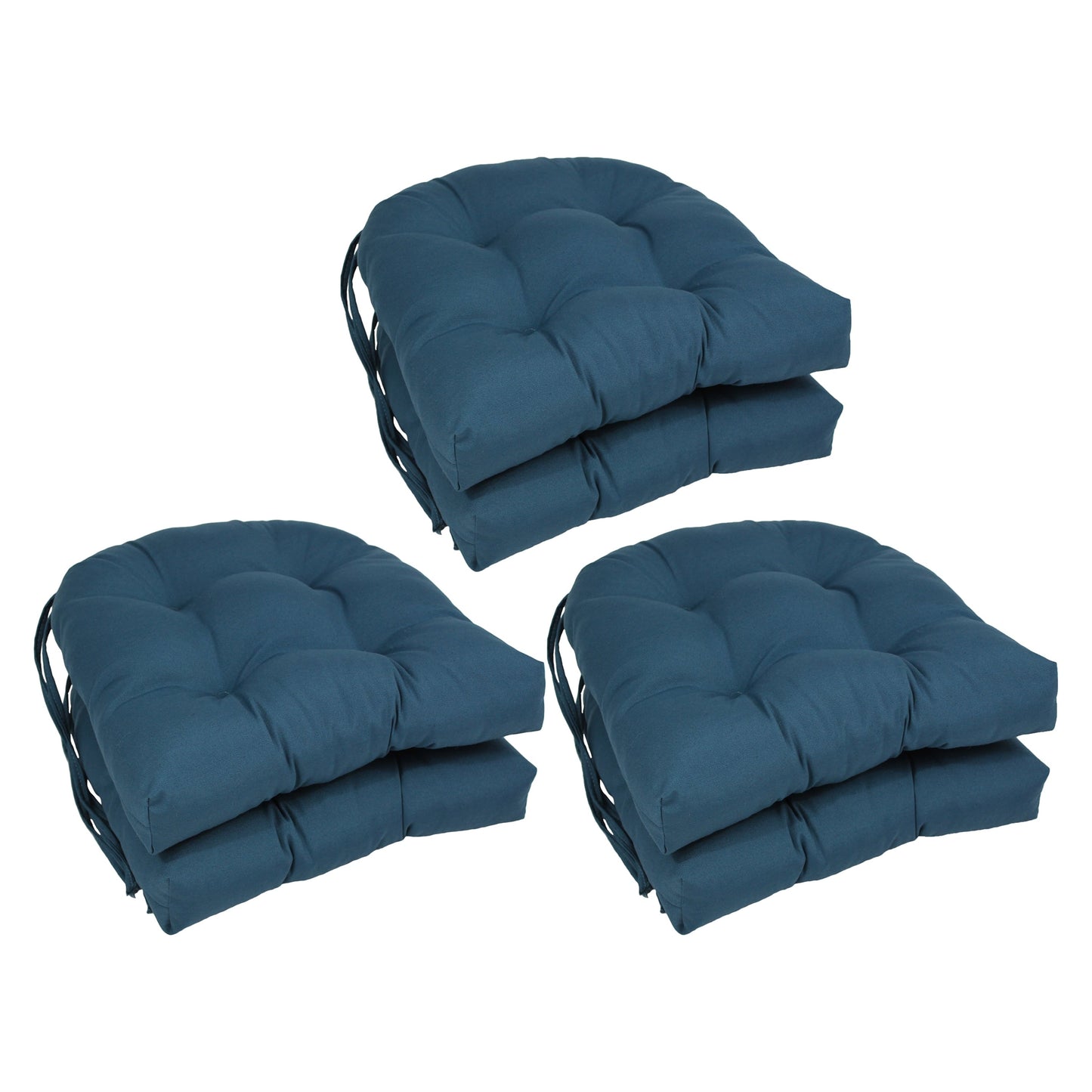 16-inch U-Shaped Indoor Twill Chair Cushions (Set of 2, 4, or 6) - 16 x 16