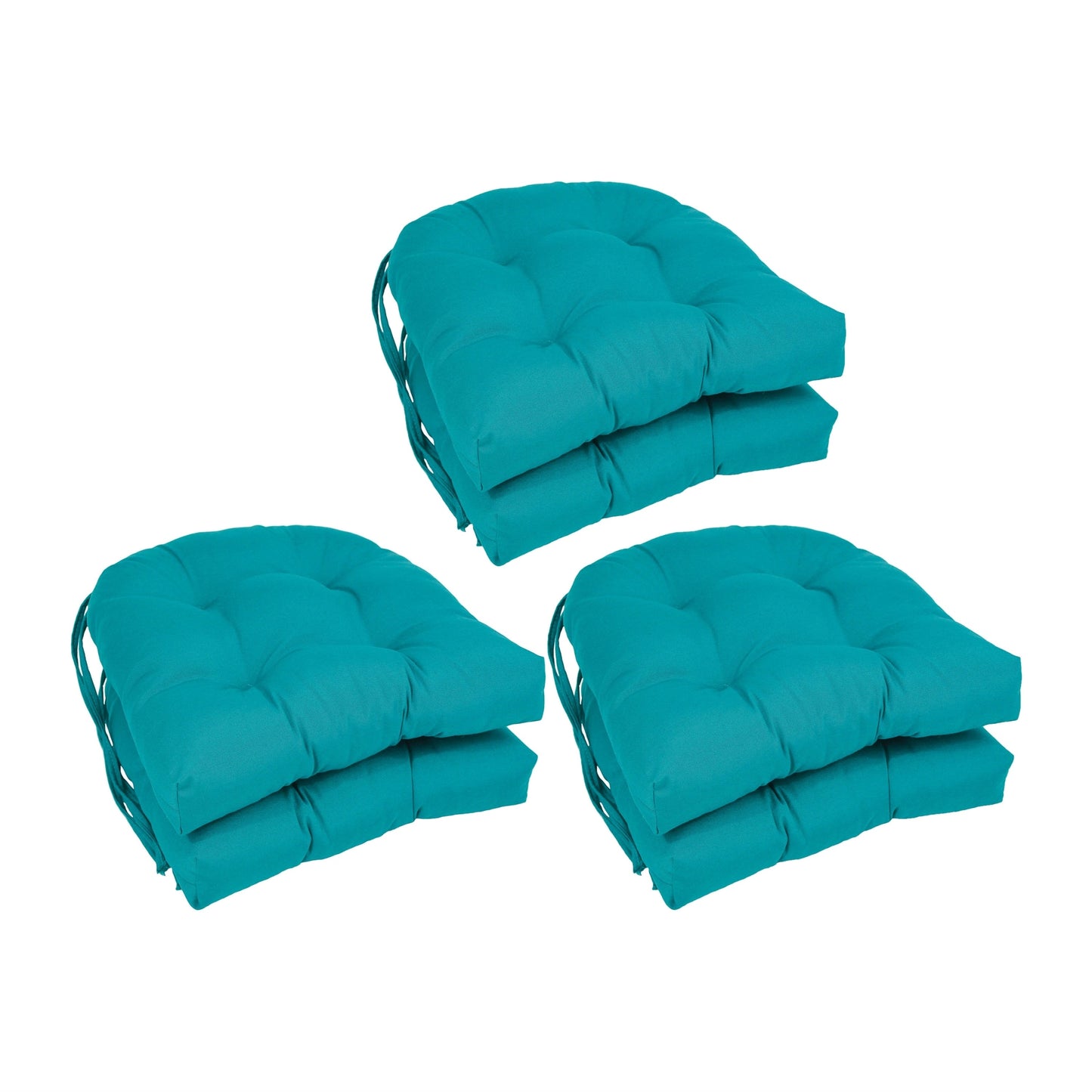 16-inch U-Shaped Indoor Twill Chair Cushions (Set of 2, 4, or 6) - 16 x 16