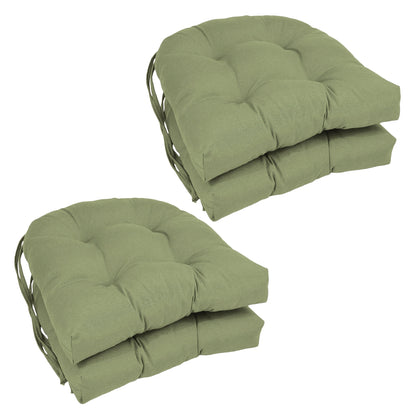 16-inch U-Shaped Indoor Twill Chair Cushions (Set of 2, 4, or 6) - 16 x 16