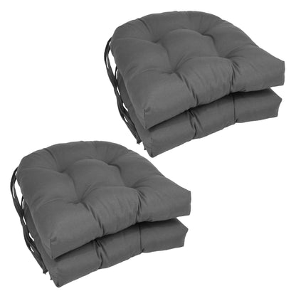 16-inch U-Shaped Indoor Twill Chair Cushions (Set of 2, 4, or 6) - 16 x 16