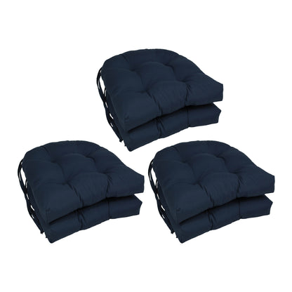 16-inch U-Shaped Indoor Twill Chair Cushions (Set of 2, 4, or 6) - 16 x 16