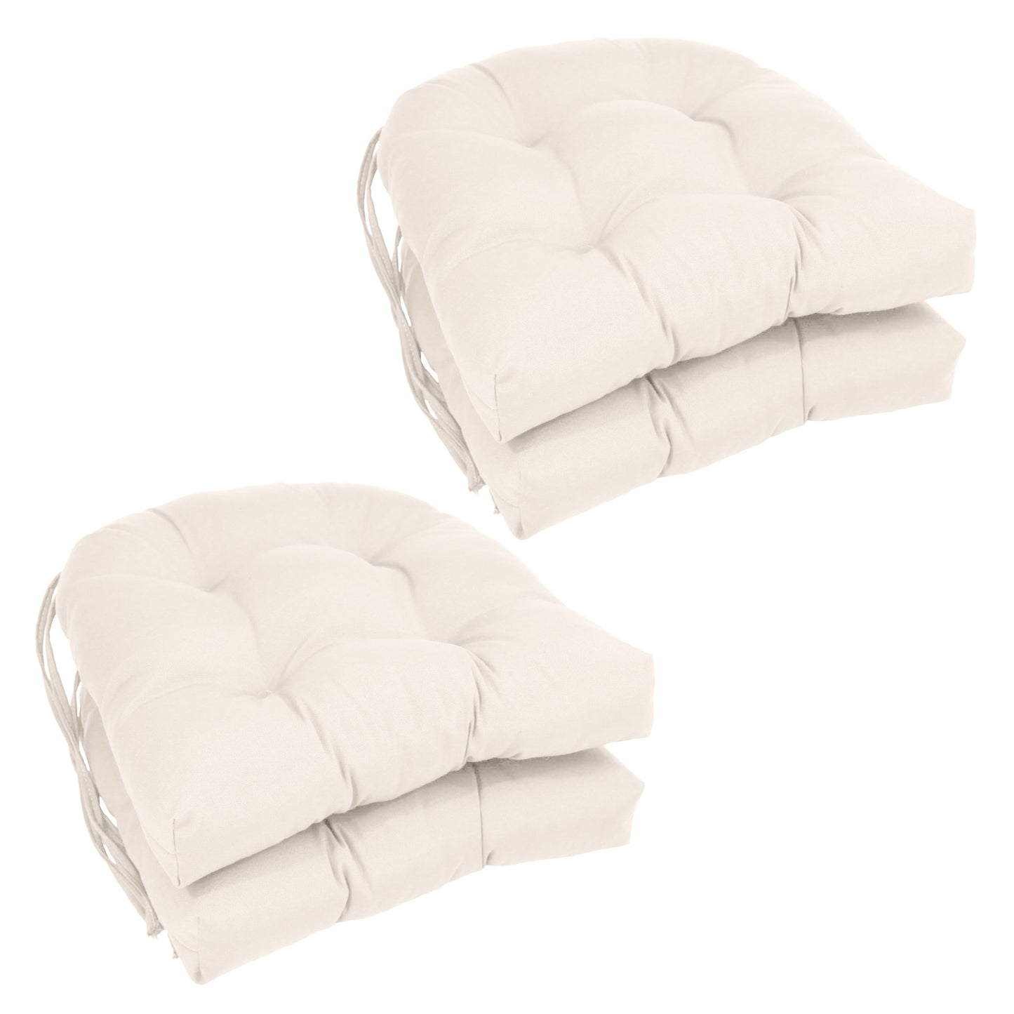 16-inch U-Shaped Indoor Twill Chair Cushions (Set of 2, 4, or 6) - 16 x 16