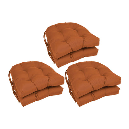 16-inch U-Shaped Indoor Twill Chair Cushions (Set of 2, 4, or 6) - 16 x 16