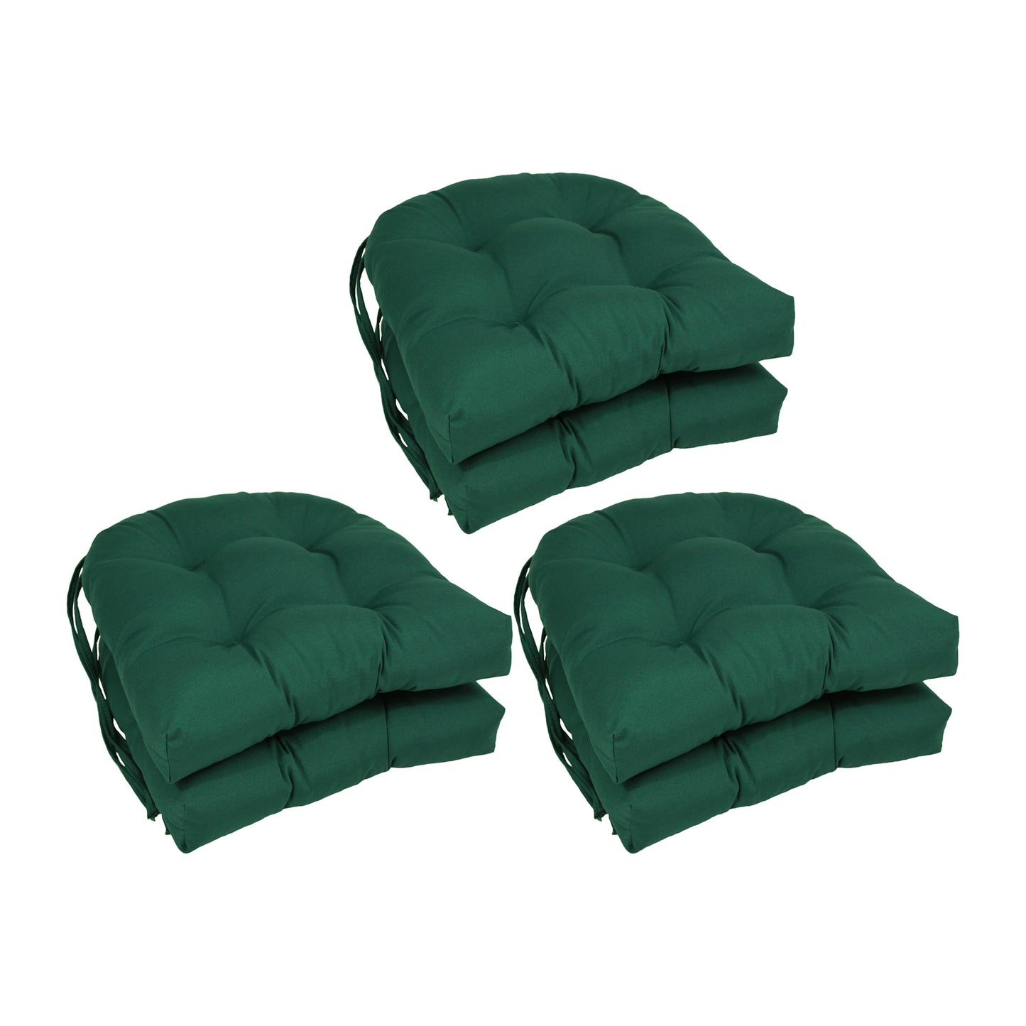 16-inch U-Shaped Indoor Twill Chair Cushions (Set of 2, 4, or 6) - 16 x 16