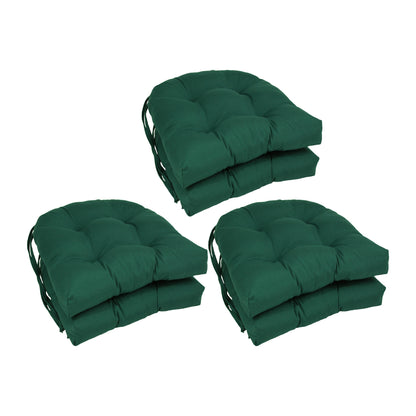 16-inch U-Shaped Indoor Twill Chair Cushions (Set of 2, 4, or 6) - 16 x 16