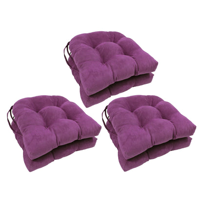 16-inch U-shaped Indoor Microsuede Chair Cushions (Set of 2, 4, or 6)