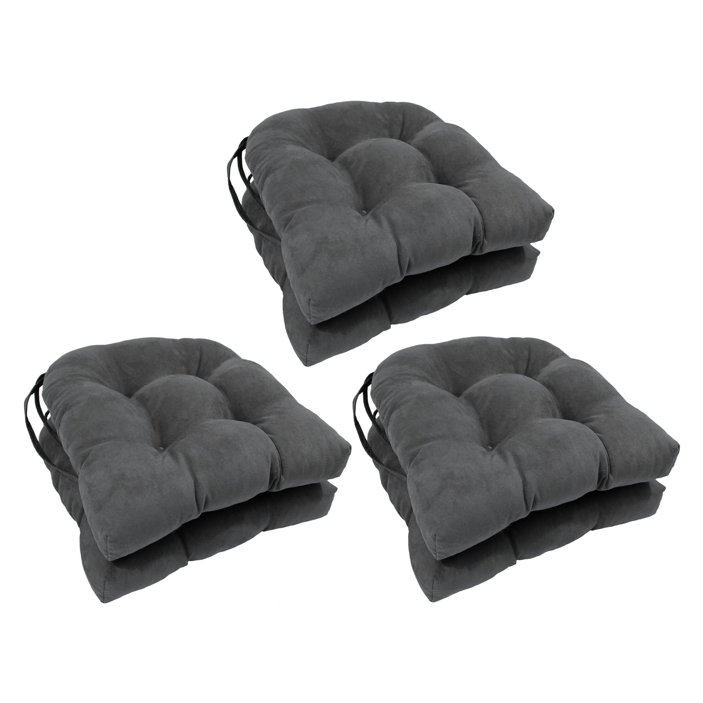 16-inch U-shaped Indoor Microsuede Chair Cushions (Set of 2, 4, or 6)