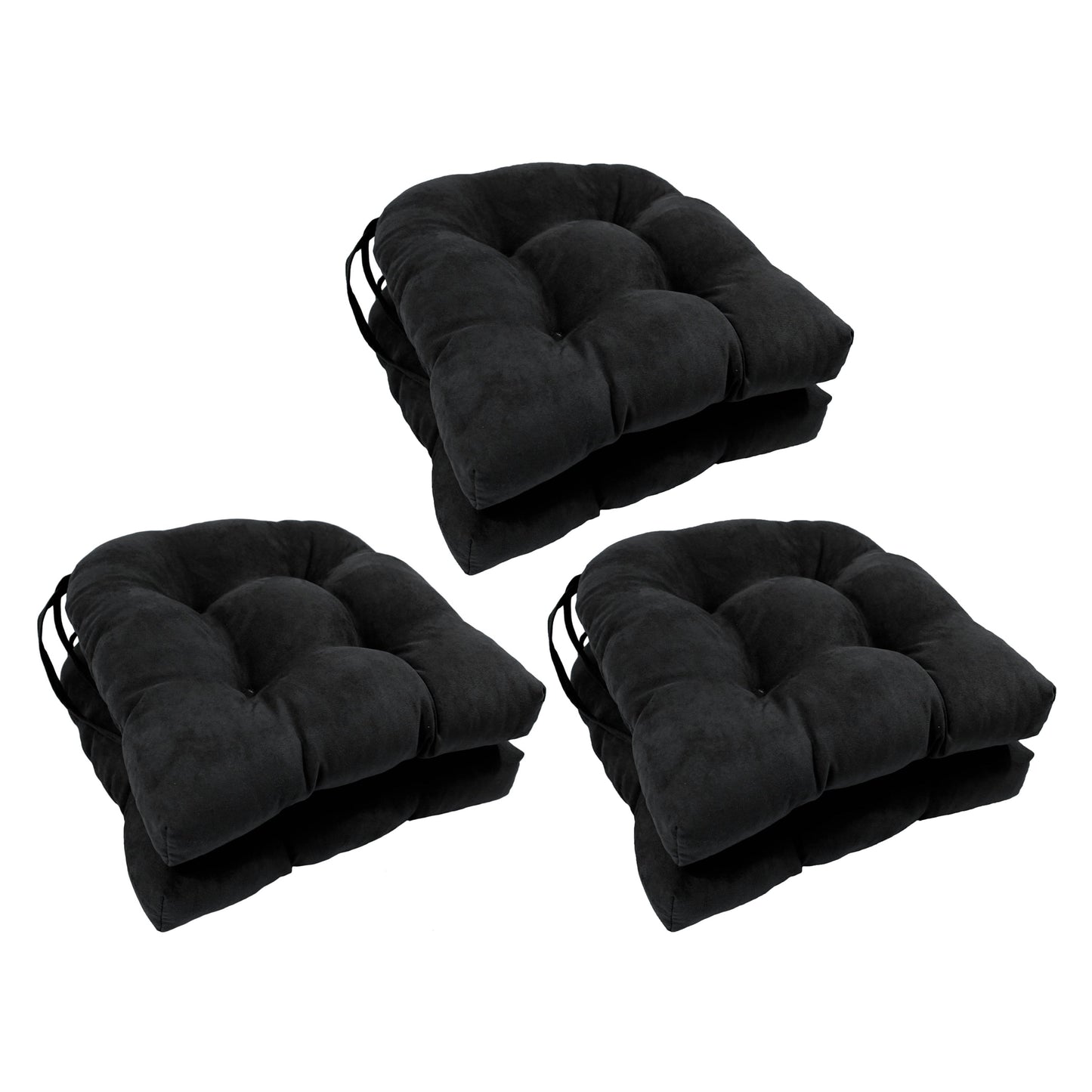 16-inch U-shaped Indoor Microsuede Chair Cushions (Set of 2, 4, or 6)