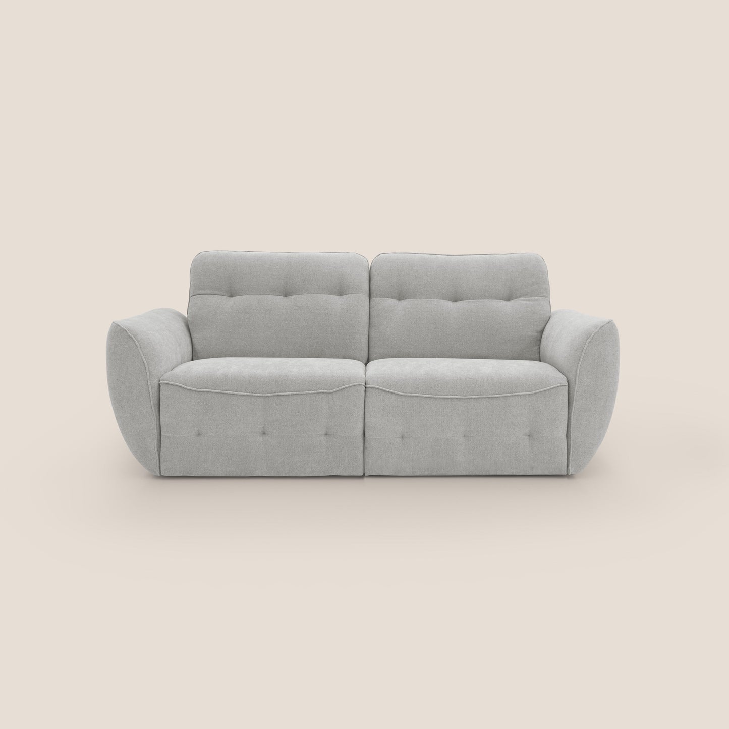 Cerbero divano 2 e 3 posti 208 cm in morbido bouclé impermeabile T07 grigio