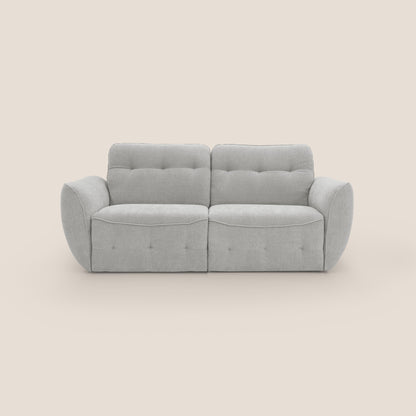 Cerbero divano 2 e 3 posti 208 cm in morbido bouclé impermeabile T07 grigio