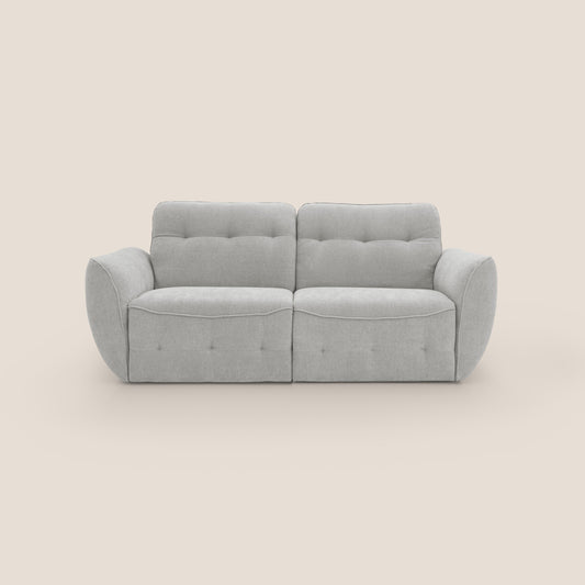 Cerbero divano 2 e 3 posti 208 cm in morbido bouclé impermeabile T07 grigio