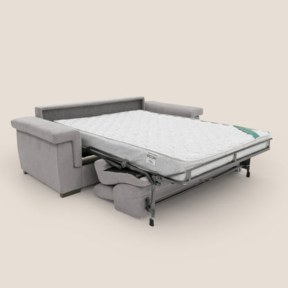 Bjorn divano letto sfoderabile con materasso H18 cm e poggiatesta reclinabili in tessuto impermeabile T02 grigio chiaro
