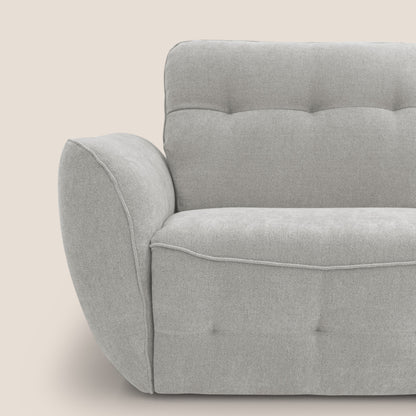 Cerbero divano 2 e 3 posti 208 cm in morbido bouclé impermeabile T07 grigio