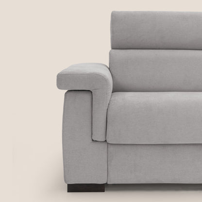 Bjorn divano letto sfoderabile con materasso H18 cm e poggiatesta reclinabili in tessuto impermeabile T02 grigio chiaro