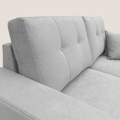 Divano Giove in morbido tessuto impermeabile T02 grigio chiaro