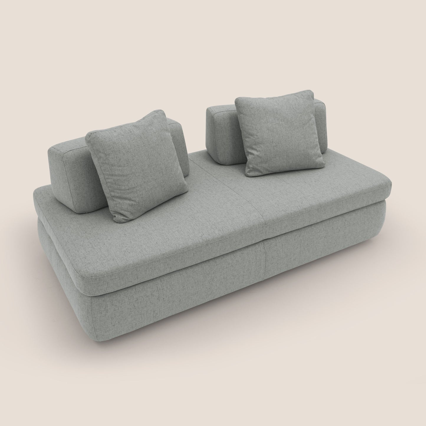 Gransasso Divano letto matrimoniale dal DESIGN innovativo in tessuto impermeabile T03 grigio chiaro