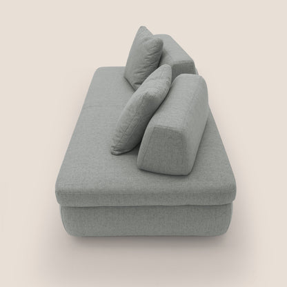 Gransasso Divano letto matrimoniale dal DESIGN innovativo in tessuto impermeabile T03 grigio chiaro