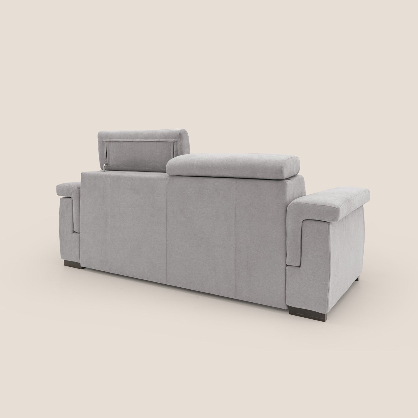 Bjorn divano letto sfoderabile con materasso H18 cm e poggiatesta reclinabili in tessuto impermeabile T02 grigio chiaro