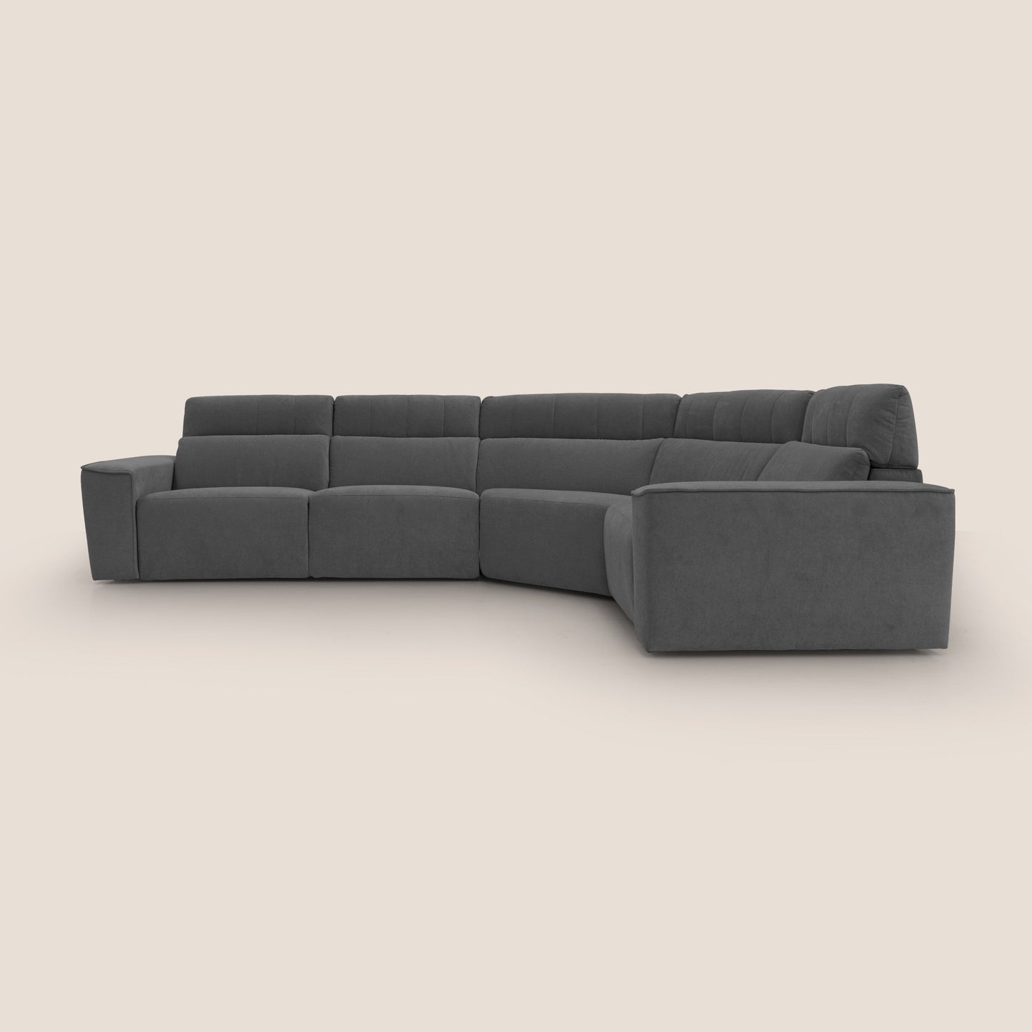 Clark Divano modulare angolare REVERSIBILE con opzione relax elettrico in tessuto smacchiabile impermeabile T17 antracite