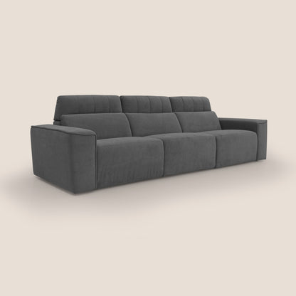 Clark Divano modulare 3 sedute con opzione relax elettrico in tessuto smacchiabile impermeabile T17 antracite