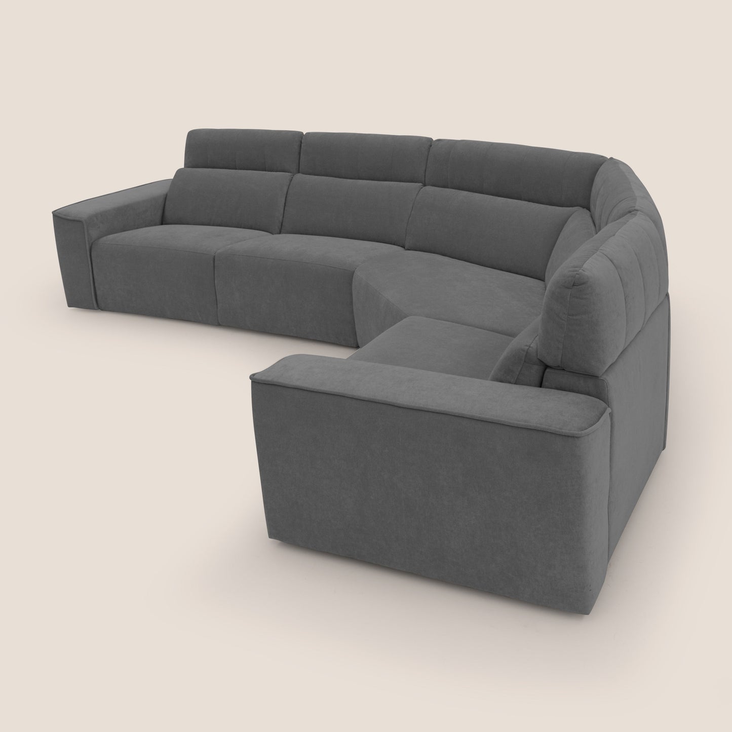 Clark Divano modulare angolare REVERSIBILE con opzione relax elettrico in tessuto smacchiabile impermeabile T17 antracite