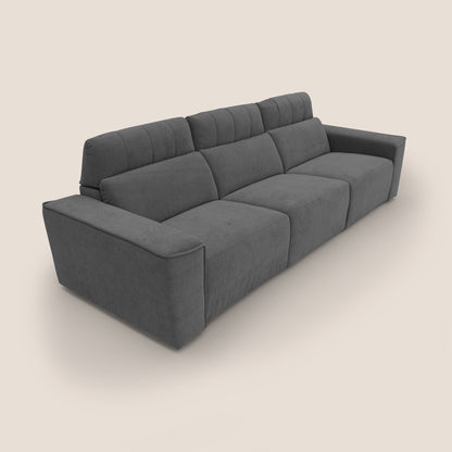 Clark Divano modulare 3 sedute con opzione relax elettrico in tessuto smacchiabile impermeabile T17 antracite