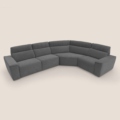 Clark Divano modulare angolare REVERSIBILE con opzione relax elettrico in tessuto smacchiabile impermeabile T17 antracite