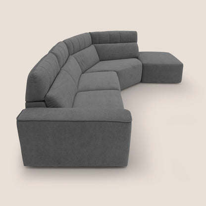 Clark Divano angolare con opzione relax elettrico in tessuto smacchiabile impermeabile T17 antracite