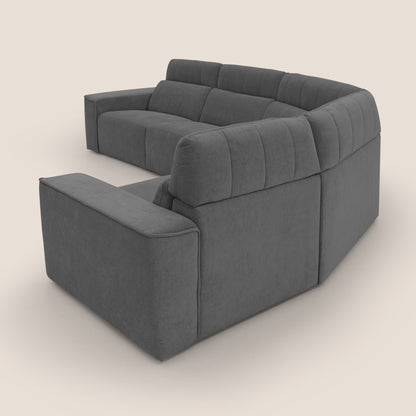 Clark Divano modulare angolare REVERSIBILE con opzione relax elettrico in tessuto smacchiabile impermeabile T17 antracite