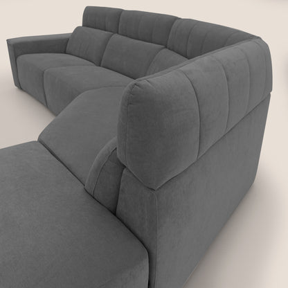 Clark Divano angolare con opzione relax elettrico in tessuto smacchiabile impermeabile T17 antracite