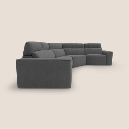 Clark Divano modulare angolare REVERSIBILE con opzione relax elettrico in tessuto smacchiabile impermeabile T17 antracite