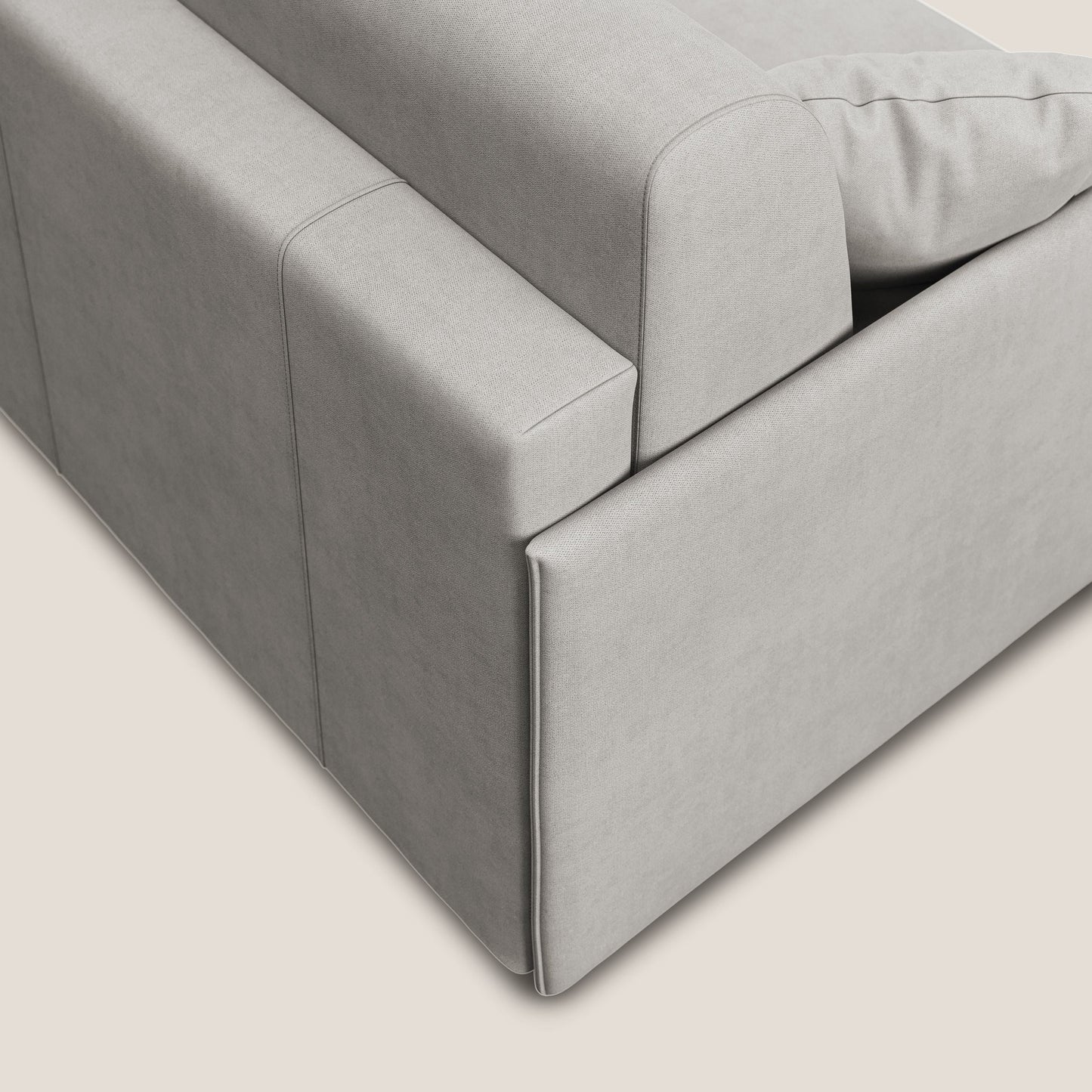 Evans Divano letto in morbido tessuto impermeabile T02 grigio chiaro