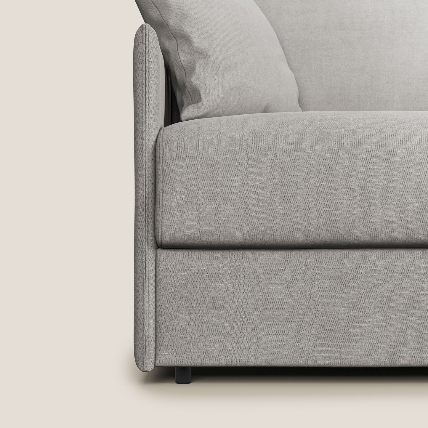 Evans Divano letto in morbido tessuto impermeabile T02 grigio chiaro