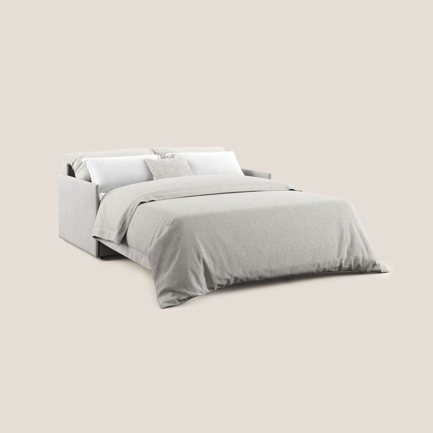 Evans Divano letto in morbido tessuto impermeabile T02 grigio chiaro