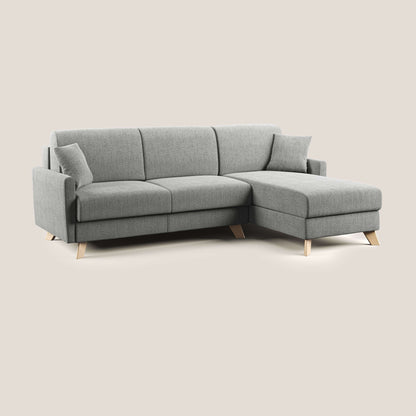 Edgar divano letto angolare in tessuto felis impermeabile T03 grigio chiaro