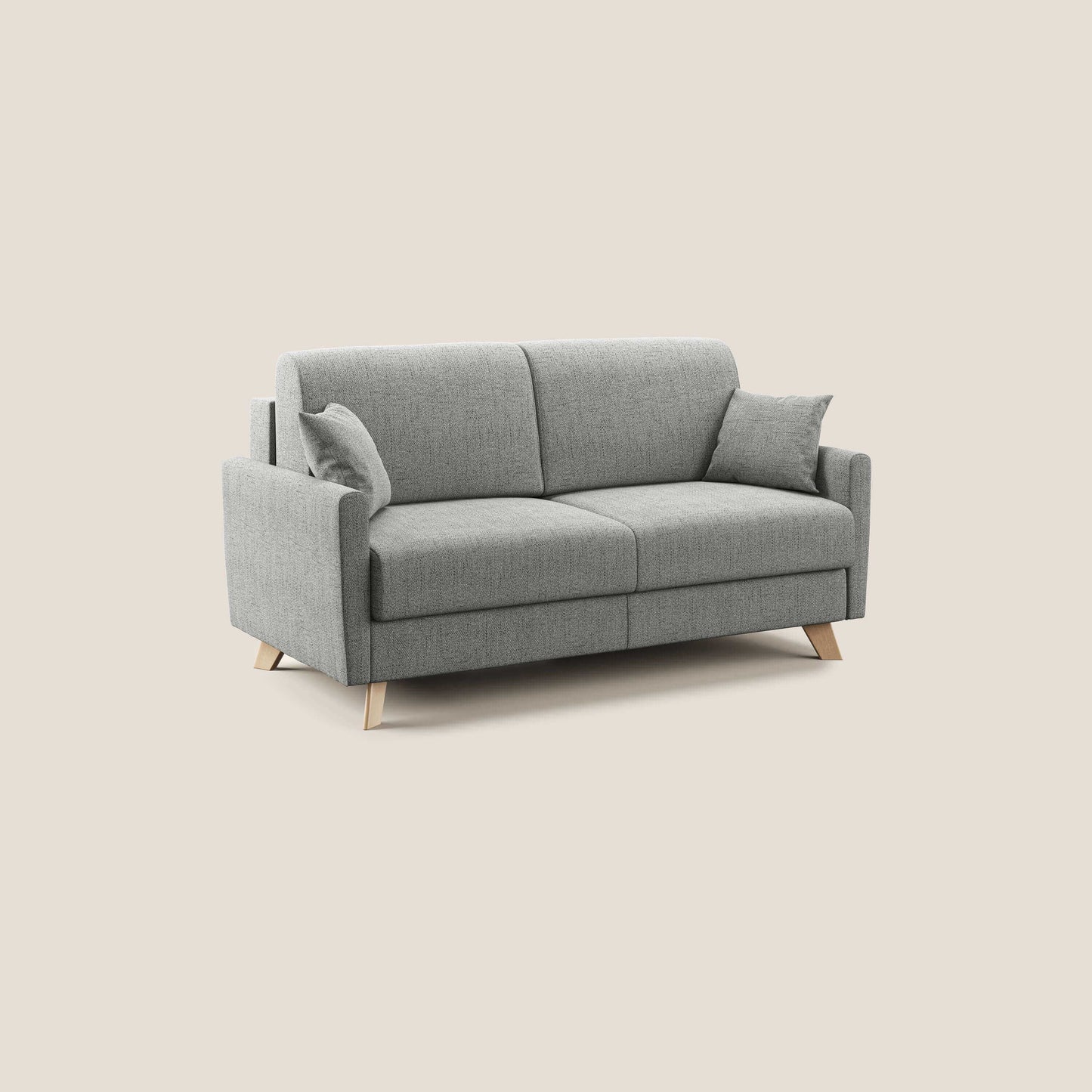 Edgar divano letto matrimoniale in tessuto felis impermeabile T03 grigio chiaro 