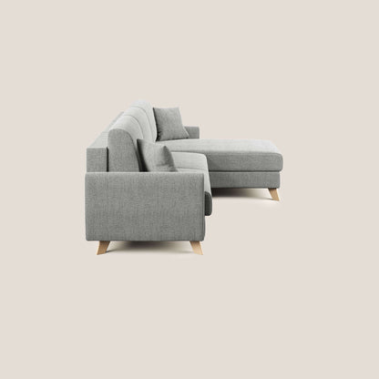 Edgar divano letto angolare in tessuto felis impermeabile T03 grigio chiaro
