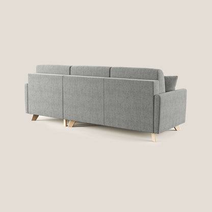 Edgar divano letto angolare in tessuto felis impermeabile T03 grigio chiaro