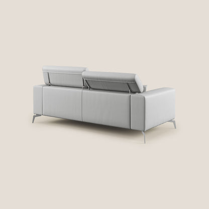 Blade Divano moderno con poggiatesta reclinabili in Ecopelle T04 grigio chiaro
