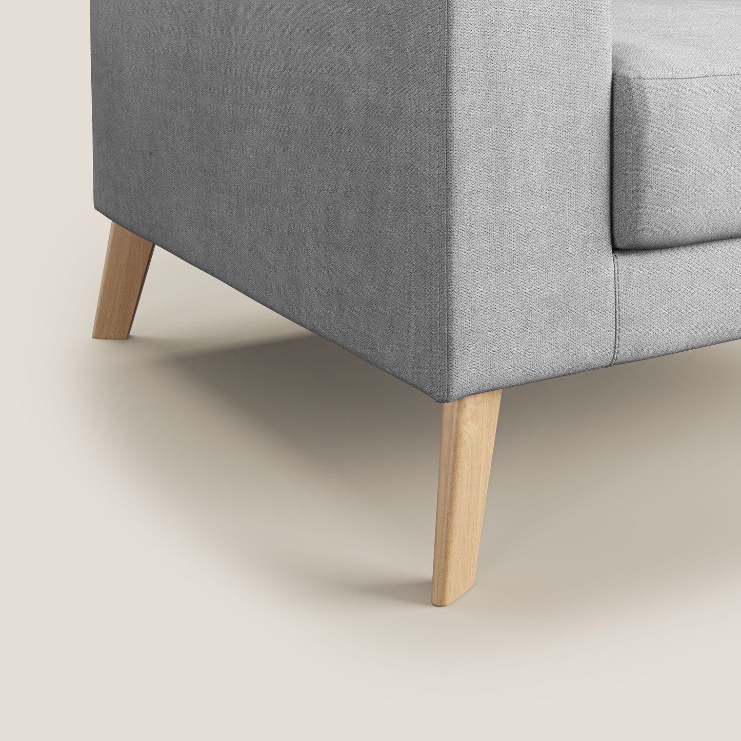 Poltroncina danese in tessuto morbido impermeabile T02 grigio chiaro