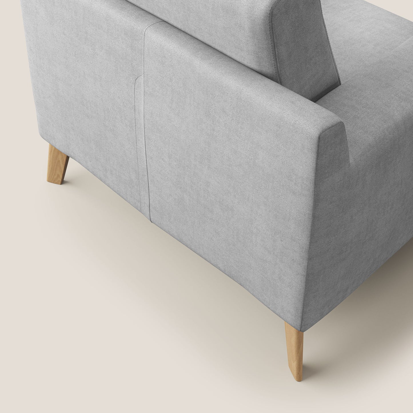 Poltroncina danese in tessuto morbido impermeabile T02 grigio chiaro