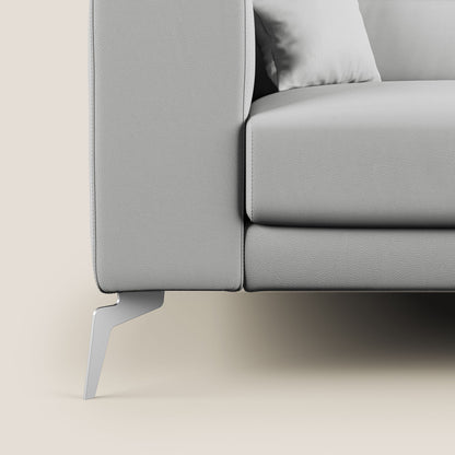 Blade Divano moderno con poggiatesta reclinabili in Ecopelle T04 grigio chiaro