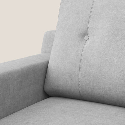 Poltroncina danese in tessuto morbido impermeabile T02 grigio chiaro