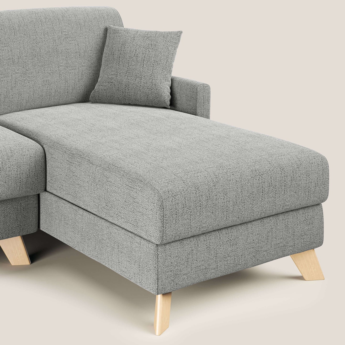 Edgar divano letto angolare in tessuto felis impermeabile T03 grigio chiaro