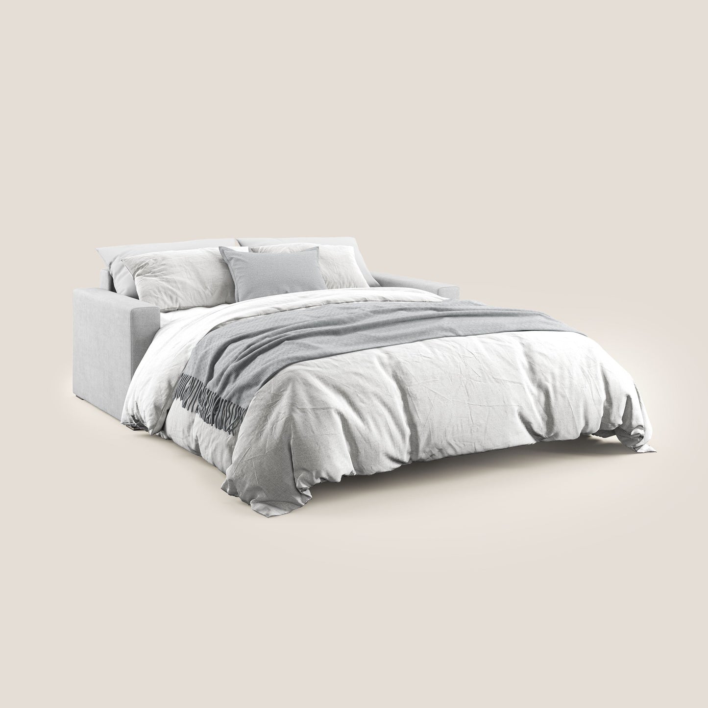 Best Divano letto matrimoniale in tessuto impermeabile T02 grigio chiaro