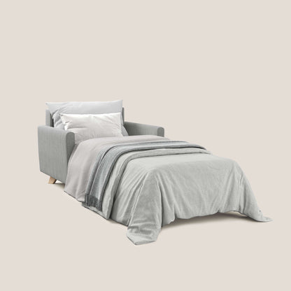 Edgar poltrona letto in tessuto felis impermeabile T03 grigio chiaro