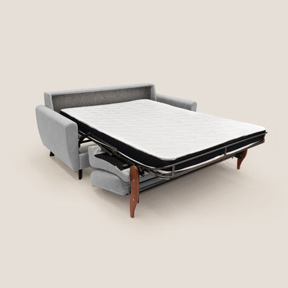 Callisto Divano letto matrimoniale in tessuto morbido impermeabile T02 grigio chiaro