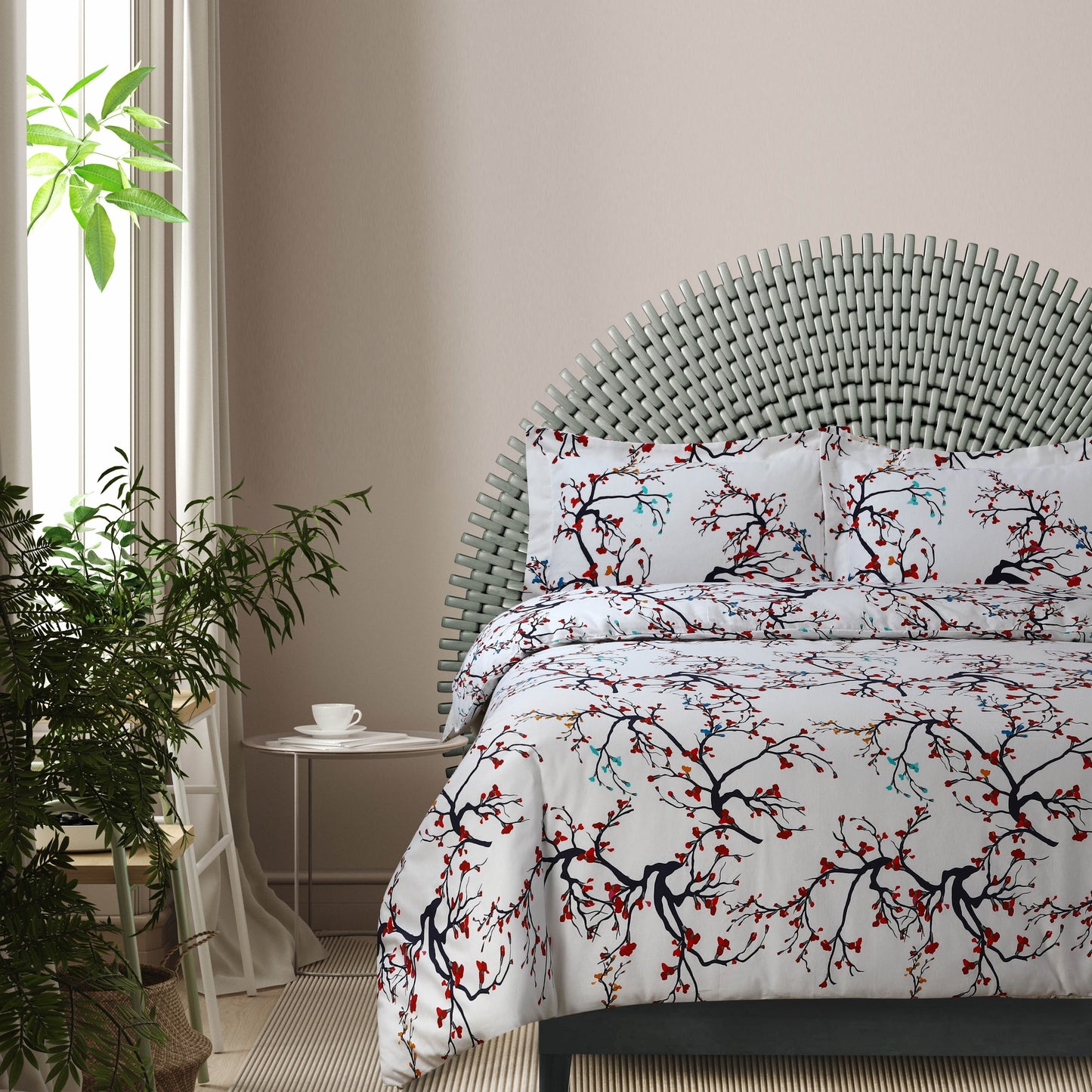 170-GSM Cozy Cotton Flannel Printed Oversized Duvet Cover Set