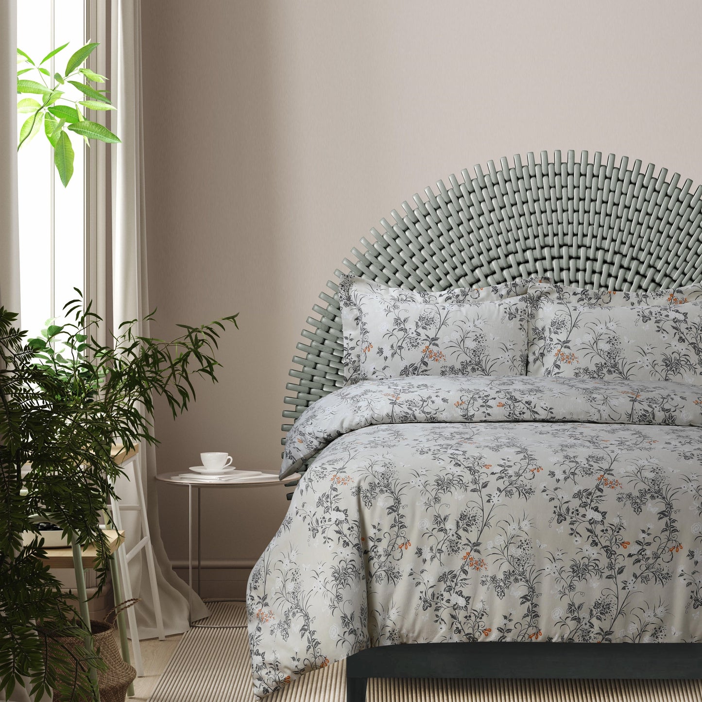 170-GSM Cozy Cotton Flannel Printed Oversized Duvet Cover Set