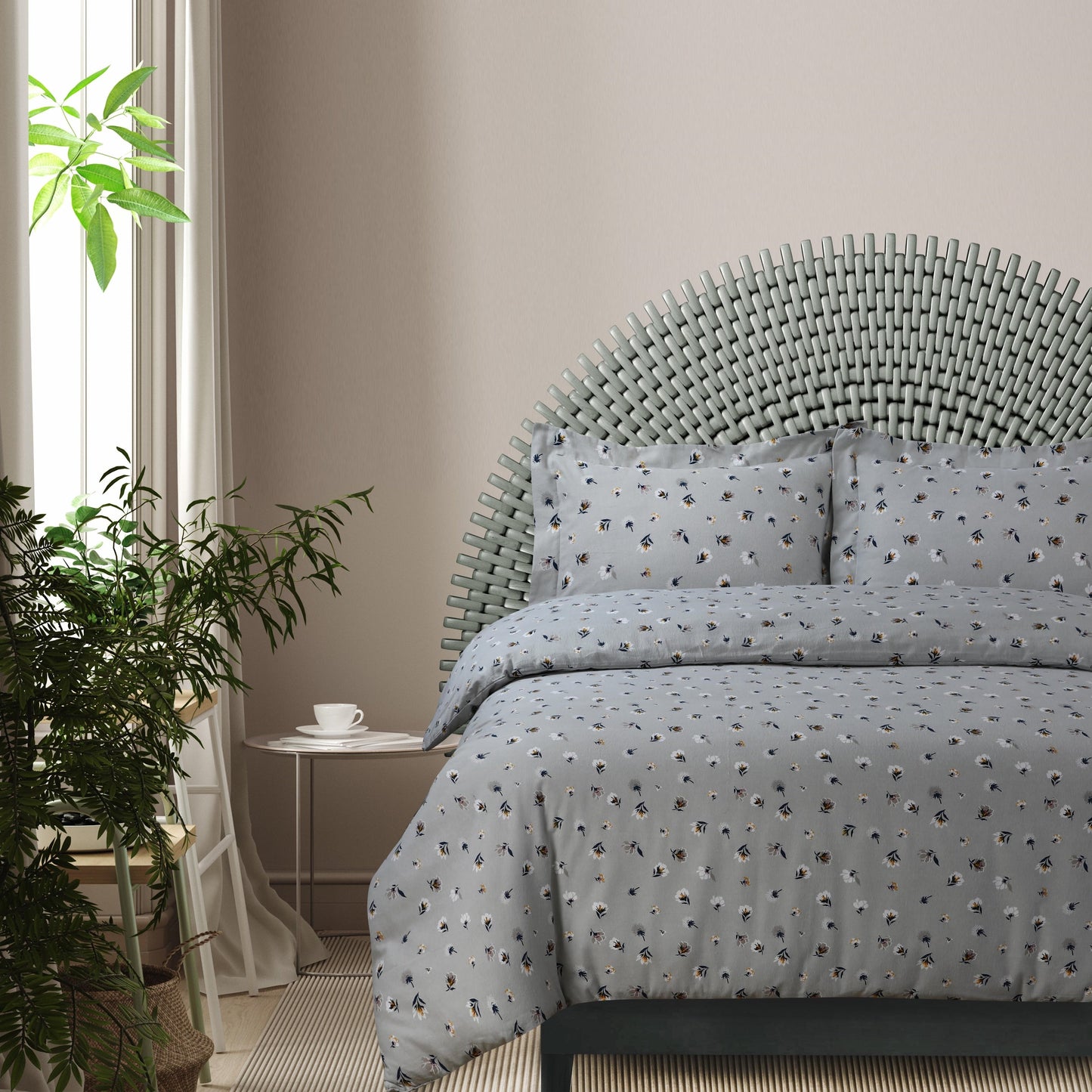 170-GSM Cozy Cotton Flannel Printed Oversized Duvet Cover Set